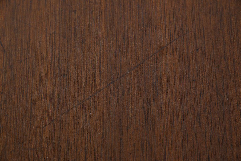 レトロ家具　昭和レトロ　木製　味わい深い質感の両面引き出しテーブル(ダイニングテーブル、作業台)