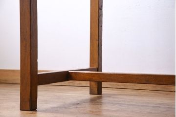 レトロ家具　昭和レトロ　木製　味わい深い質感の両面引き出しテーブル(ダイニングテーブル、作業台)