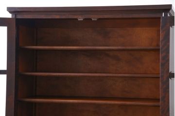 中古美品　北海道民芸家具　HM160K　上品なキャビネット(食器棚、本箱、書棚、収納棚)(定価約45万)