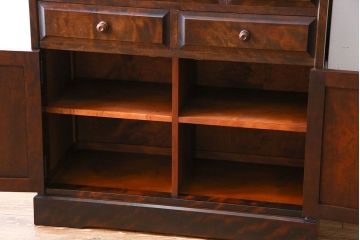 中古美品　北海道民芸家具　HM160K　上品なキャビネット(食器棚、本箱、書棚、収納棚)(定価約45万)