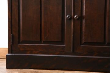 中古美品　北海道民芸家具　HM160K　上品なキャビネット(食器棚、本箱、書棚、収納棚)(定価約45万)