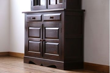 中古　美品　松本民芸家具　シックなA型食器棚(収納棚、戸棚)(定価47万円)