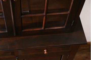 中古　美品　松本民芸家具　シックなA型食器棚(収納棚、戸棚)(定価47万円)