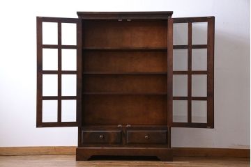 中古　北海道民芸家具　シックな存在感を放つ本箱(書棚、収納棚)(1)