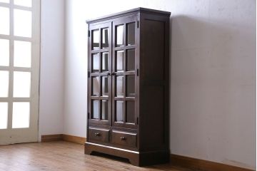 中古　北海道民芸家具　シックな存在感を放つ本箱(書棚、収納棚)(1)