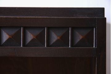 アンティーク家具　昭和期　ナラ材　シックなデザインの引き出し付きブックシェルフ(本棚、飾り棚、陳列棚)