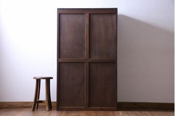 アンティーク家具　昭和期　ナラ材　シックなデザインの引き出し付きブックシェルフ(本棚、飾り棚、陳列棚)