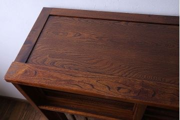 中古　高級品　松本伝統　指物工芸家具　本漆塗りが高級感漂う食器棚(水屋箪笥、収納棚、キャビネット)(定価52万円)