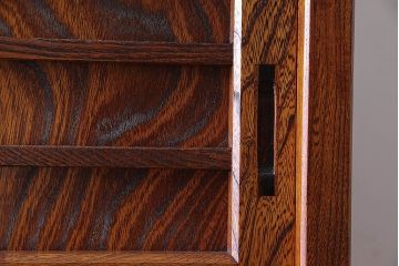 中古　高級品　松本伝統　指物工芸家具　本漆塗りが高級感漂う食器棚(水屋箪笥、収納棚、キャビネット)(定価52万円)