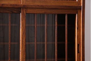 中古　高級品　松本伝統　指物工芸家具　本漆塗りが高級感漂う食器棚(水屋箪笥、収納棚、キャビネット)(定価52万円)