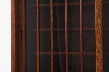 中古　高級品　松本伝統　指物工芸家具　本漆塗りが高級感漂う食器棚(水屋箪笥、収納棚、キャビネット)(定価52万円)