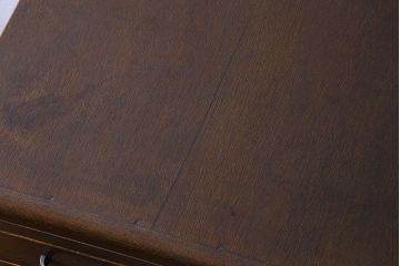 レトロ家具　昭和レトロ　チェッカーガラス入りのレトロなチェスト(タンス、衣装箪笥、引き出し、キャビネット)