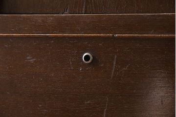 レトロ家具　昭和レトロ　チェッカーガラス入りのレトロなチェスト(タンス、衣装箪笥、引き出し、キャビネット)