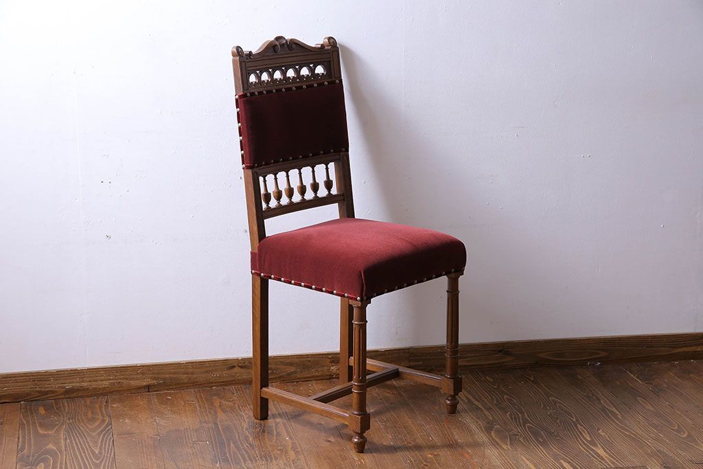 アンティーク家具　フランスアンティーク　シックで上品なデザインのダイニングチェア(椅子、イス)(1)