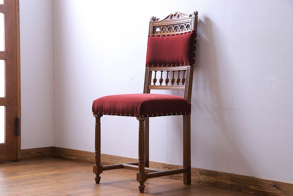 アンティーク家具　フランスアンティーク　シックで上品なデザインのダイニングチェア(椅子、イス)(1)