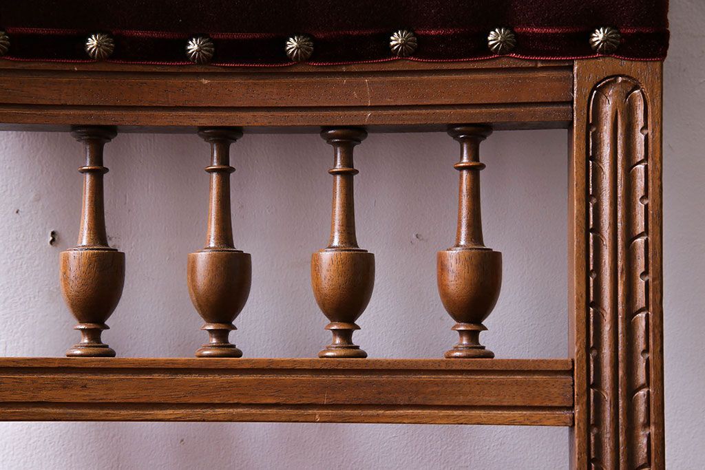 アンティーク家具　フランスアンティーク　シックで上品なデザインのダイニングチェア(椅子、イス)(1)