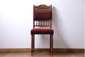 アンティーク家具　フランスアンティーク　シックで上品なデザインのダイニングチェア(椅子、イス)(2)