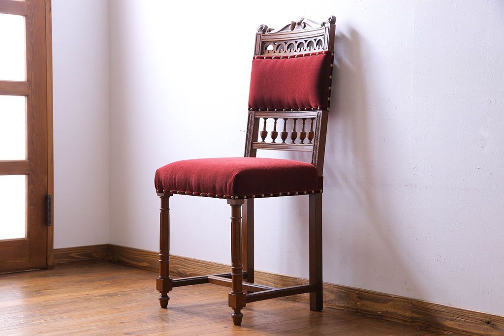 アンティーク家具　フランスアンティーク　シックで上品なデザインのダイニングチェア(椅子、イス)(2)