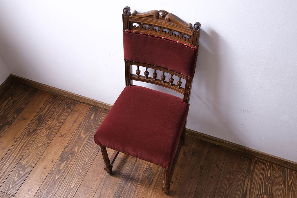 アンティーク家具　フランスアンティーク　シックで上品なデザインのダイニングチェア(椅子、イス)(2)