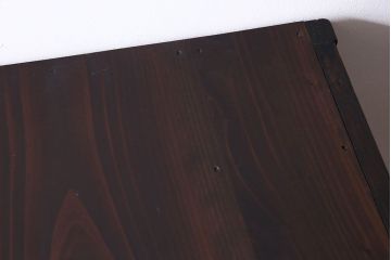 アンティーク家具　明治大正期　前面ケヤキ材　モールガラスがお洒落なアンティークキャビネット(収納棚、戸棚)