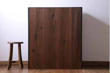 アンティーク家具　明治大正期　前面ケヤキ材　モールガラスがお洒落なアンティークキャビネット(収納棚、戸棚)