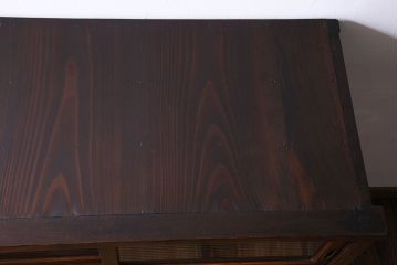 アンティーク家具　明治大正期　前面ケヤキ材　モールガラスがお洒落なアンティークキャビネット(収納棚、戸棚)