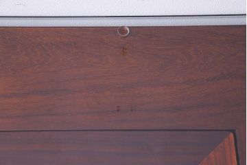 アンティーク雑貨　中古　カリン材　ガラス天板付きの四尺関西火鉢(長火鉢、囲炉裏、ローテーブル、花梨材)