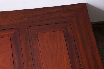 アンティーク雑貨　中古　カリン材　ガラス天板付きの四尺関西火鉢(長火鉢、囲炉裏、ローテーブル、花梨材)