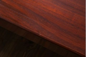 アンティーク雑貨　中古　カリン材　ガラス天板付きの四尺関西火鉢(長火鉢、囲炉裏、ローテーブル、花梨材)