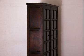 中古　美品　北海道民芸家具　落ち着いた色味のブックケース(本箱、収納棚、戸棚)(定価41万円)
