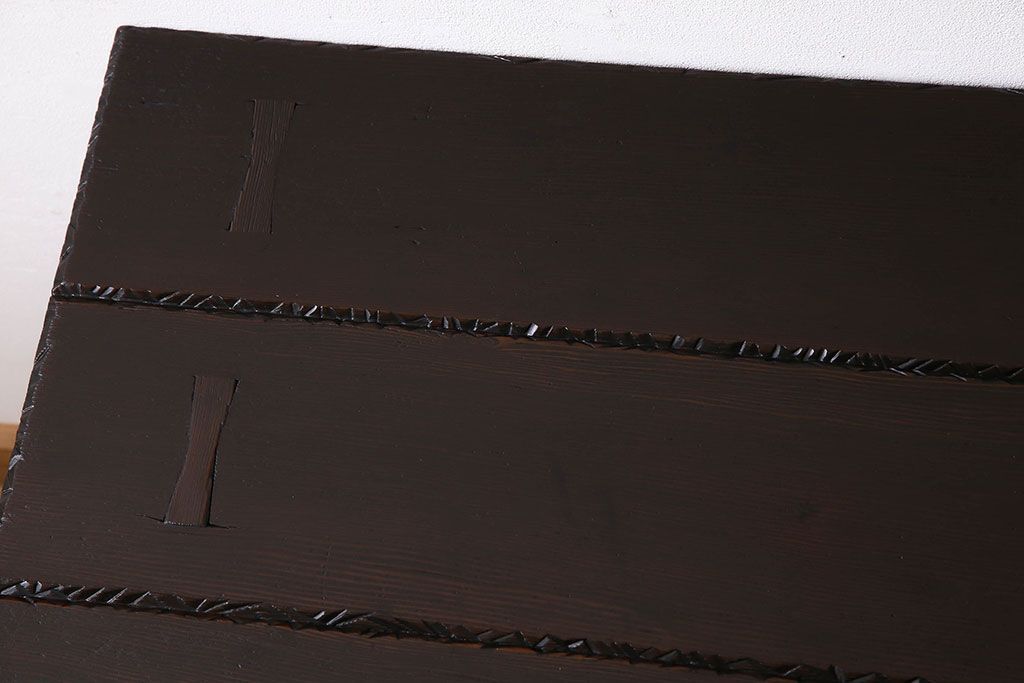 アンティーク雑貨　和製アンティーク　しっかりとした造りのシックなテーブル(作業台、サイドテーブル、花台)