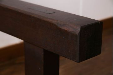 アンティーク雑貨　和製アンティーク　しっかりとした造りのシックなテーブル(作業台、サイドテーブル、花台)