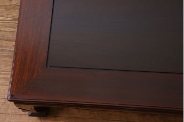 中古　大坂唐木指物家具　中森喜三郎作　紫檀　しっとりとした風合いの座卓(ローテーブル)(定価150万円)