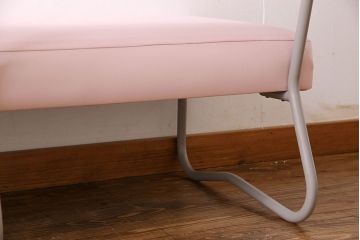レトロ家具　昭和レトロ　落ち着いた色合いのシンプルなベンチ(長椅子)(1)
