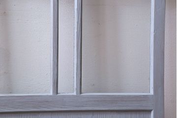 レトロガラス入り!爽やかな色合いが素敵なアンティークペイントのガラス戸(引き戸、建具)