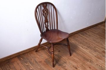 ヴィンテージ家具　フランスビンテージ　上品な佇まいのスティックバックチェア(椅子、ダイニングチェア)(1)
