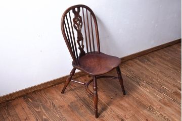 ヴィンテージ家具　フランスビンテージ　上品な佇まいのスティックバックチェア(椅子、ダイニングチェア)(2)