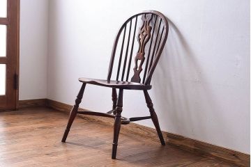 ヴィンテージ家具　フランスビンテージ　上品な佇まいのスティックバックチェア(椅子、ダイニングチェア)(2)