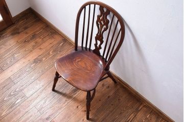 ヴィンテージ家具　フランスビンテージ　上品な佇まいのスティックバックチェア(椅子、ダイニングチェア)(2)