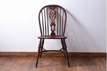 ヴィンテージ家具　フランスビンテージ　上品な佇まいのスティックバックチェア(椅子、ダイニングチェア)(2)
