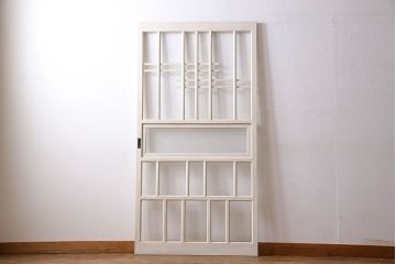 ペイント家具　変わったデザインが目を引く引き戸1枚(ガラス戸、ガラス帯戸、建具)(2)