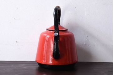 アンティーク雑貨　和製アンティーク　レトロなホーローのケトル(琺瑯、薬缶、キッチン雑貨)