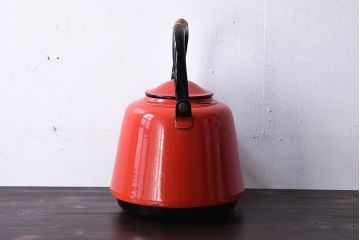 アンティーク雑貨　和製アンティーク　レトロなホーローのケトル(琺瑯、薬缶、キッチン雑貨)