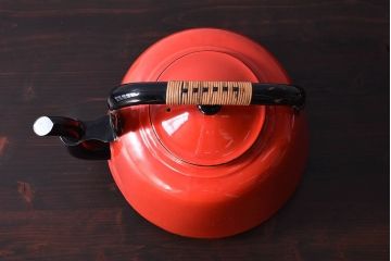 アンティーク雑貨　和製アンティーク　レトロなホーローのケトル(琺瑯、薬缶、キッチン雑貨)