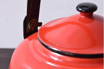 アンティーク雑貨　和製アンティーク　レトロなホーローのケトル(琺瑯、薬缶、キッチン雑貨)