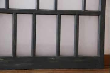 レトロガラス入り!珍しいデザインのガラス帯戸(ガラス戸、引き戸、建具)2枚組