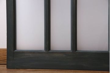レトロガラス入り!珍しいデザインのガラス帯戸(ガラス戸、引き戸、建具)2枚組
