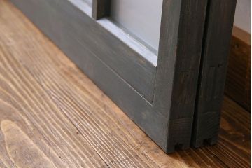 レトロガラス入り!珍しいデザインのガラス帯戸(ガラス戸、引き戸、建具)2枚組