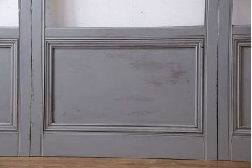 明るい色合いが素敵なアンティークペイントガラス戸(引き戸、建具)4枚セット