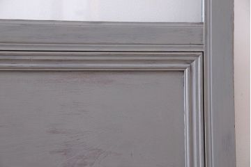 明るい色合いが素敵なアンティークペイントガラス戸(引き戸、建具)4枚セット